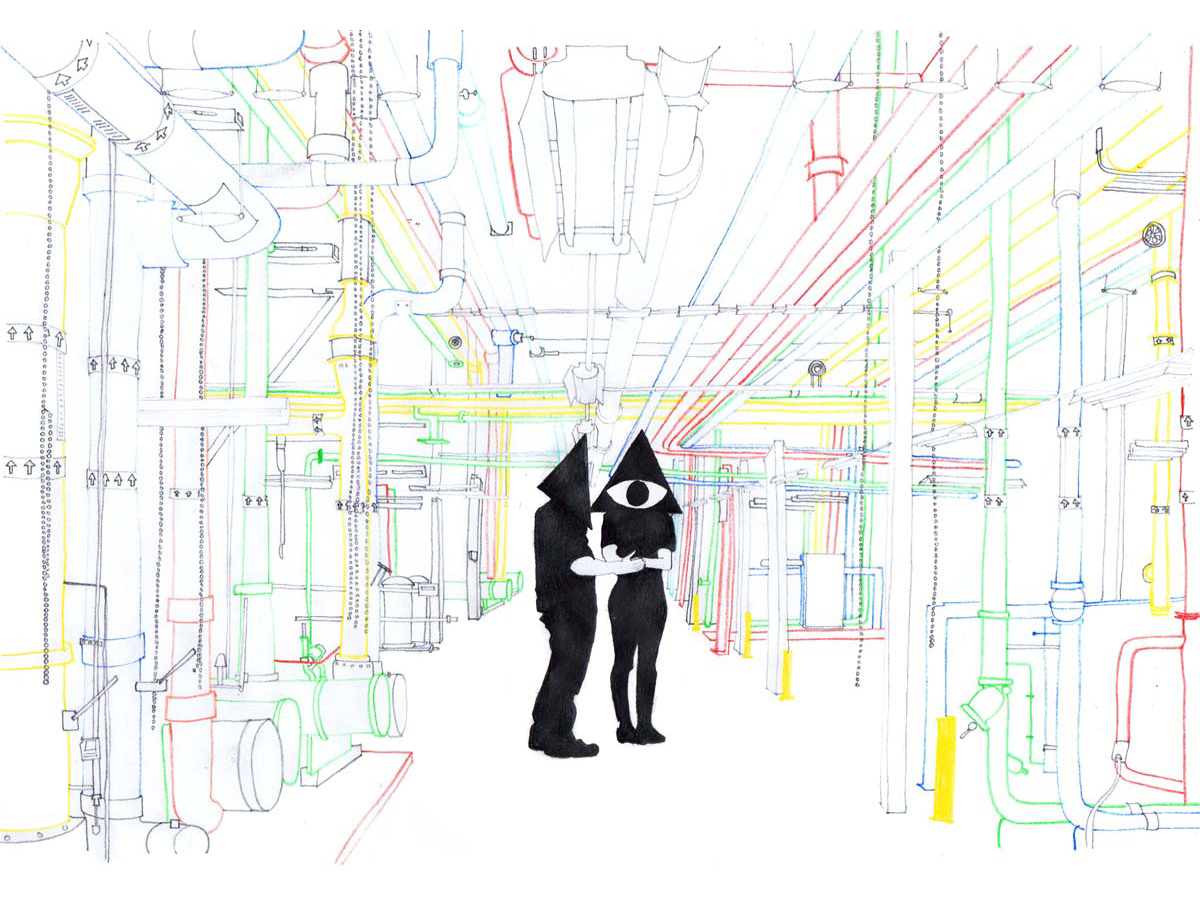 illuminati at google hq drawing by Ailie Rutherford