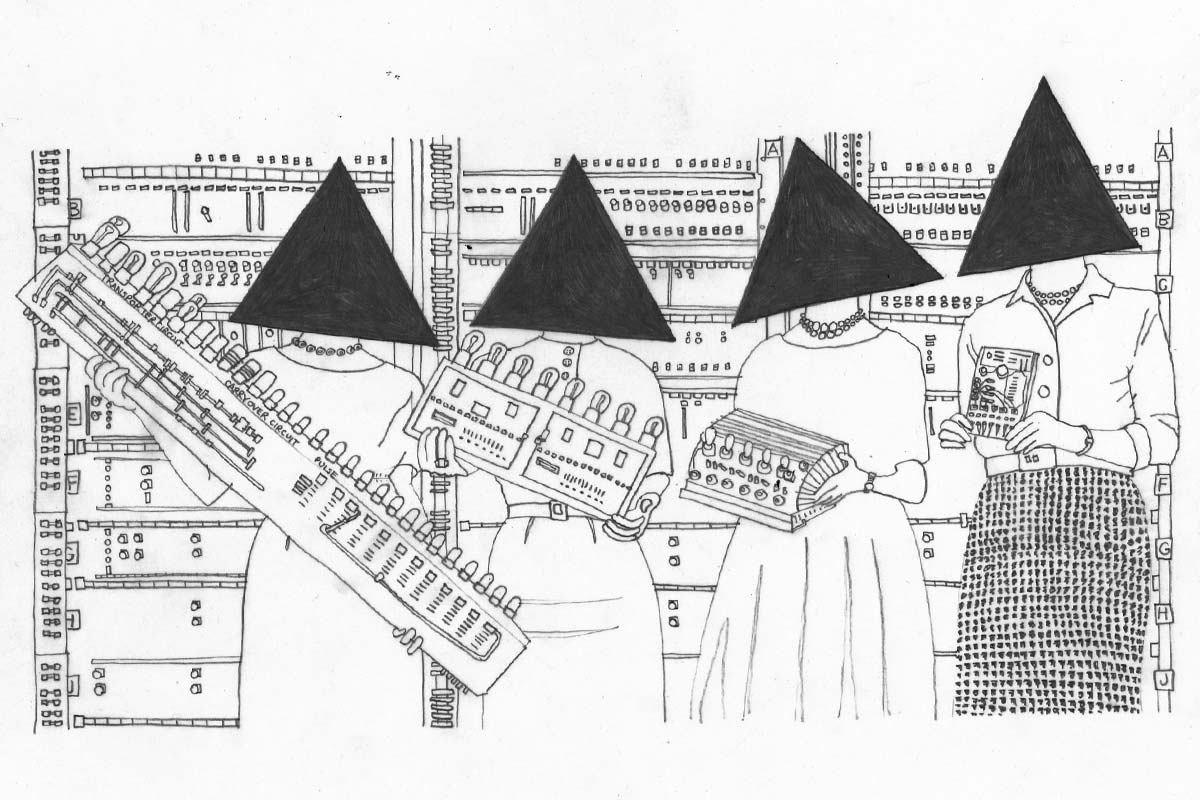 computers were women drawing by Ailie Rutherford