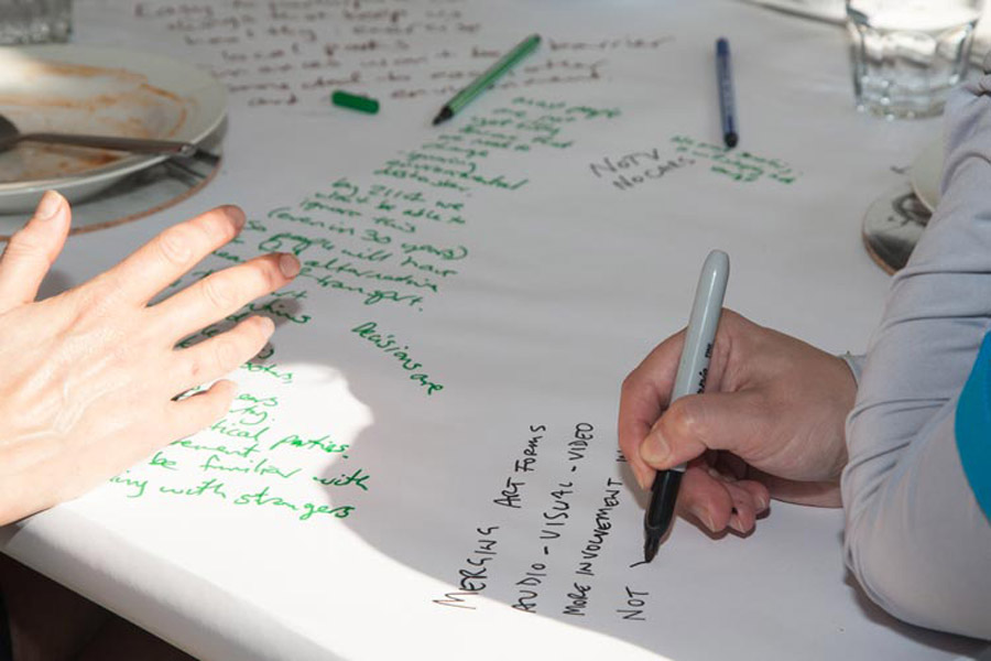 writing on future lunch napkin