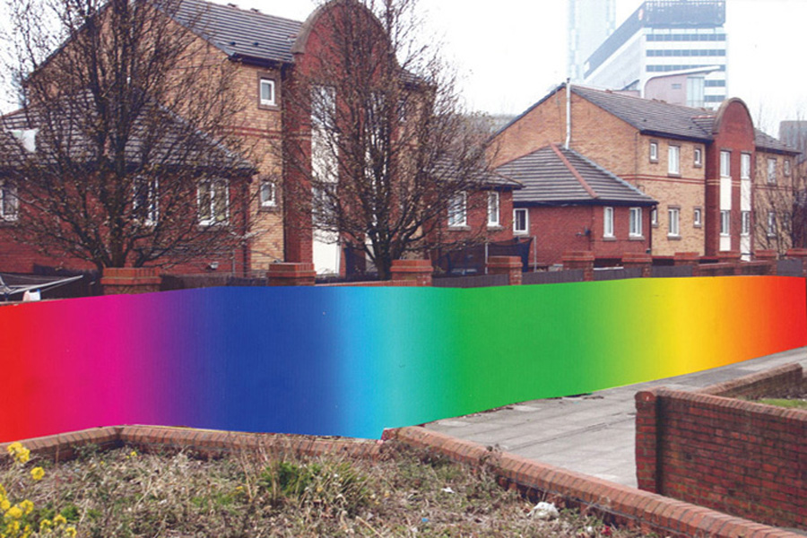 rainbow wall collage