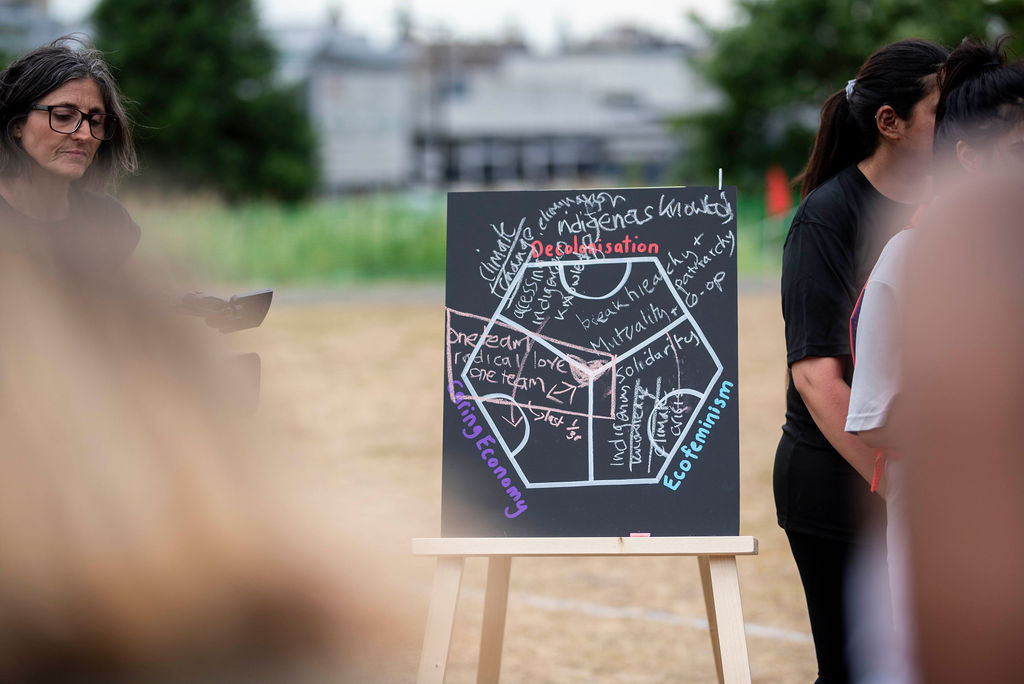 chalkboard of team strategy for Decoloniasation
