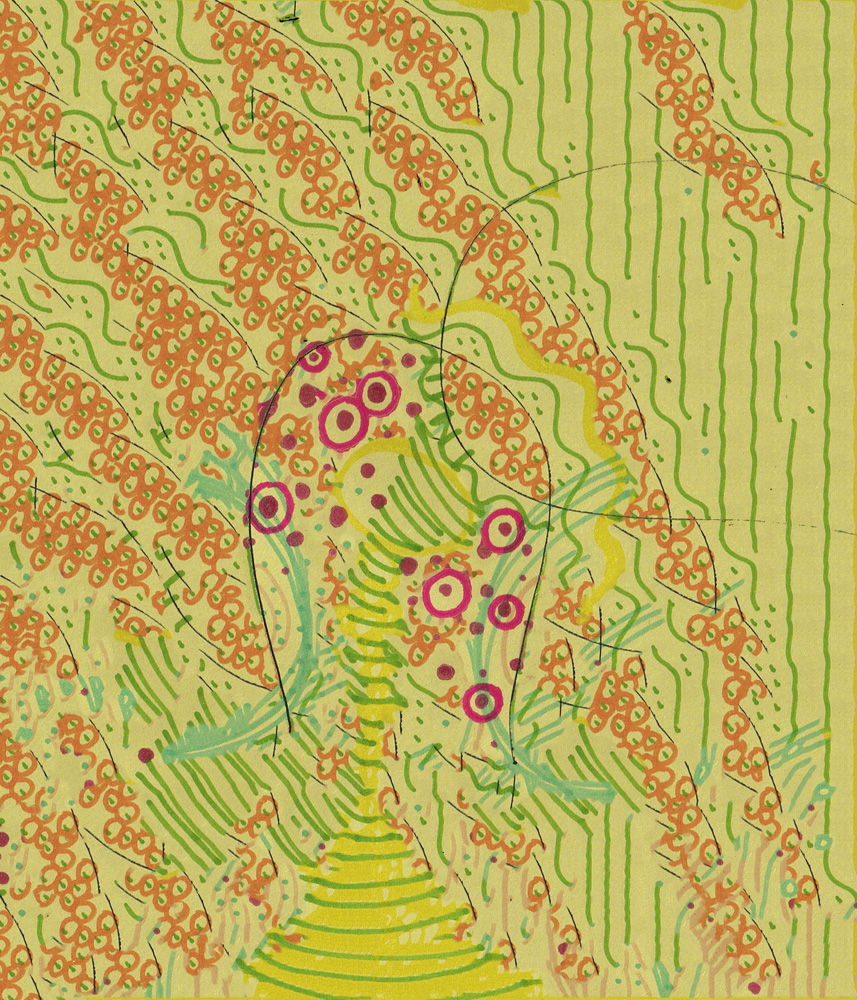 drawing of what it feels like when music makes my head tingle